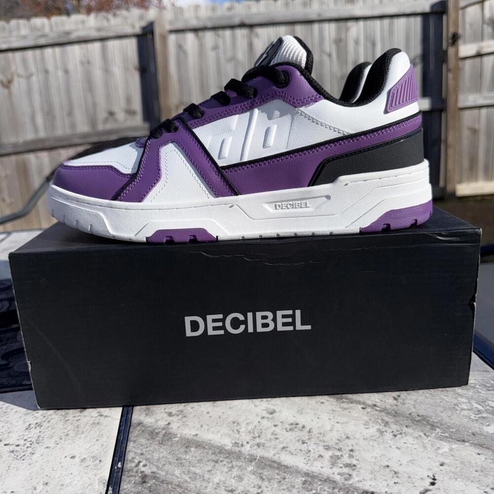 Men's Decibel Shoes Size 11 White Purple Black DBVOL4-WHTPURBLK, New In Box